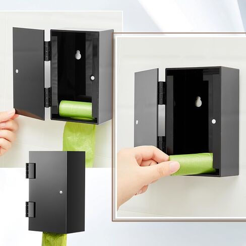 2 Pcs Dog Poop Bag Dispenser Black Pet Waste Bag Dispenser Station Acrylic Dog Poop Bag Holder Wall Mount Poop Bags Storage Outdoor Container for Indoors and Outdoors (Dispenser Only) in Saudi Arabia