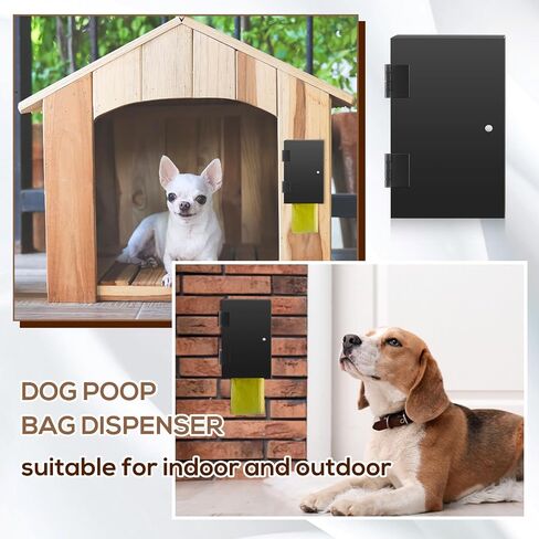 2 Pcs Dog Poop Bag Dispenser Black Pet Waste Bag Dispenser Station Acrylic Dog Poop Bag Holder Wall Mount Poop Bags Storage Outdoor Container for Indoors and Outdoors (Dispenser Only) in Saudi Arabia