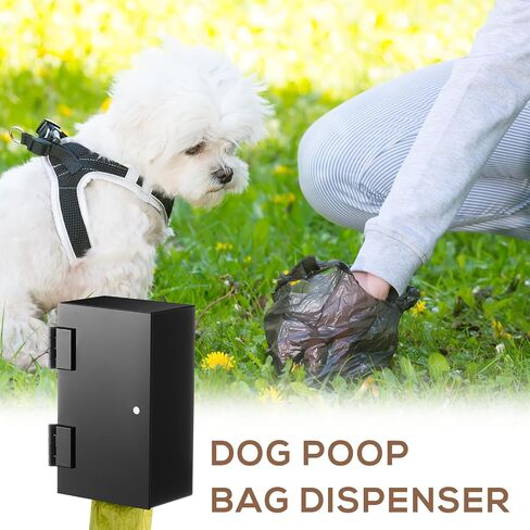 2 Pcs Dog Poop Bag Dispenser Black Pet Waste Bag Dispenser Station Acrylic Dog Poop Bag Holder Wall Mount Poop Bags Storage Outdoor Container for Indoors and Outdoors (Dispenser Only) in Saudi Arabia
