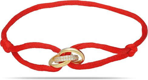 سوار ترينيتي - إصدار محدود من سلسلة الماس (ذهب عيار 18 قيراط - فضة إسترلينية) مصمم، سوار سلكي متطور. هدية أنيقة ومثالية (أسود، ذهبي) in Kuwait