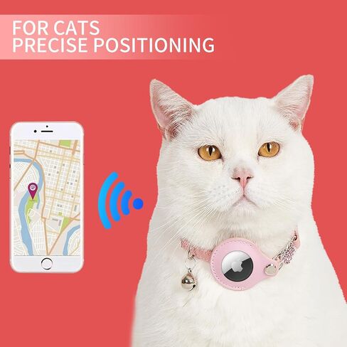 Airtag Cat Collar, Cat Collar with Bells, GPS Cat Collar, Cat Tracker Collar Leather Cat Collar for Cats, Lightweight GPS Pet Collars for Girl Boy Cats, Small Dogs, Puppies (Purple) in Saudi Arabia