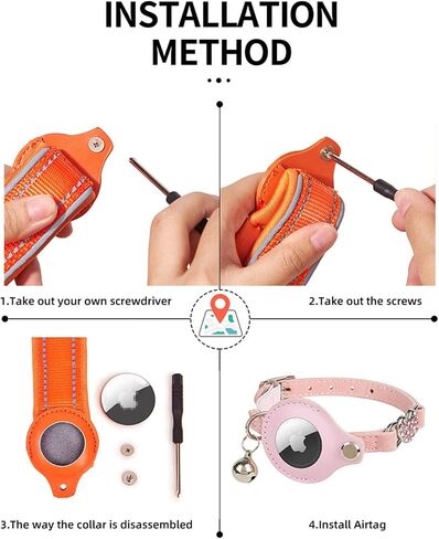 Airtag Cat Collar, Cat Collar with Bells, GPS Cat Collar, Cat Tracker Collar Leather Cat Collar for Cats, Lightweight GPS Pet Collars for Girl Boy Cats, Small Dogs, Puppies (Purple) in Saudi Arabia