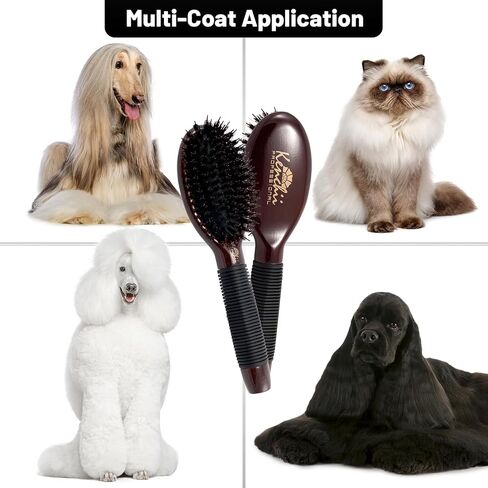 Kenchii Boar and Nylon Bristle Dog/Cat Grooming Brush with One-Piece Maple Body-Choose Size Large, Small (Small) in Saudi Arabia