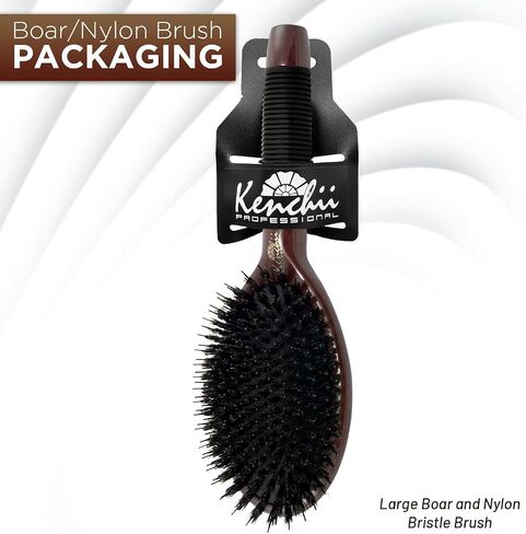 Kenchii Boar and Nylon Bristle Dog/Cat Grooming Brush with One-Piece Maple Body-Choose Size Large, Small (Small) in Saudi Arabia