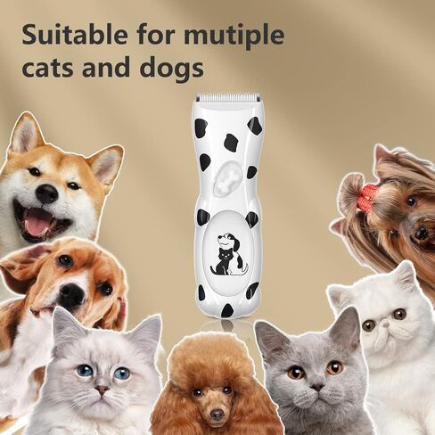 Oninio Dog Clippers,Low Noise Rechargeable Dog Grooming Kit, Electric Pets Hair Trimmers Shaver Shears for Dogs and Cats,Washable（Black Spotted Dog ） in Saudi Arabia