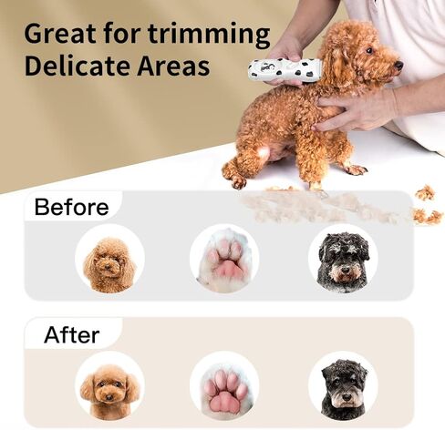 Oninio Dog Clippers,Low Noise Rechargeable Dog Grooming Kit, Electric Pets Hair Trimmers Shaver Shears for Dogs and Cats,Washable（Black Spotted Dog ） in Saudi Arabia