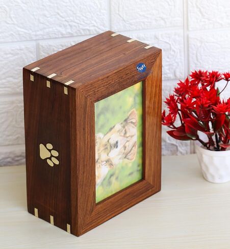 Wooden Pet Urn Box for Ashes | Wood Cremation Urns | Decorative Urns | Handmade Urn for Dog Ashes| Pet Memorial Urns | Funeral Urns in Saudi Arabia