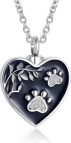 Pet Paw Dog Cremation Jewelry Urn Necklace for Ashes Memorial Animal Cat Ash Urn Keepsake Pendant in Saudi Arabia