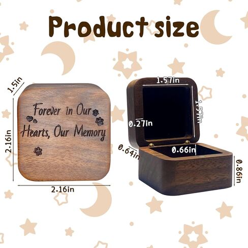 Personalized Pet Memorial Gifts for Loss of Dog or Cat, Pet Hair Keepsake Box, Walnut Wood Dog Memorial Gift Suitable for Dog Tags, Cat Memorial Gifts, Pet Loss Sympathy Gift, Dog Ashes Keepsake in Saudi Arabia