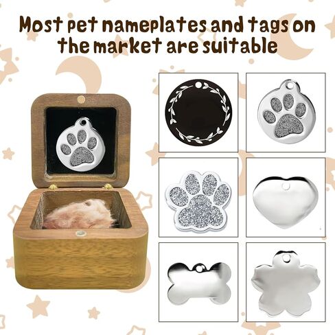 Personalized Pet Memorial Gifts for Loss of Dog or Cat, Pet Hair Keepsake Box, Walnut Wood Dog Memorial Gift Suitable for Dog Tags, Cat Memorial Gifts, Pet Loss Sympathy Gift, Dog Ashes Keepsake in Saudi Arabia