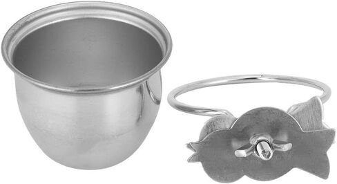 SYH&AQYE Stainless Steel Bird Food Water Coop Cup, Bird Feeding Dish Feeder with Clamp Holder Bird Cage Feeder Set for Macaw African Greys Budgies(8.5cm) in Saudi Arabia