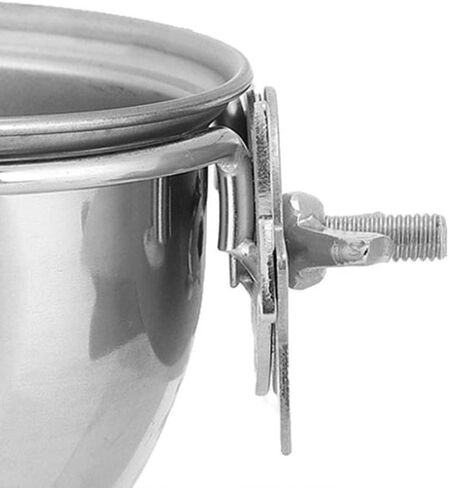 SYH&AQYE Stainless Steel Bird Food Water Coop Cup, Bird Feeding Dish Feeder with Clamp Holder Bird Cage Feeder Set for Macaw African Greys Budgies(8.5cm) in Saudi Arabia