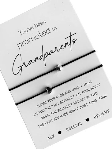 Promoted to grandparents gifts | Grandma and Grandpa to be wish bracelets | Pregnancy announcement gifts | Gift for nana and papa to be in Saudi Arabia