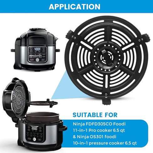 قطع غيار مقلاة الهواء للنينجا FD302 6.5 Qt FD101 5 Qt FD401 8 Qt مقلاة الهواء، مقلاة الهواء شواء لوحة الشواية لوحة هش لوحة الملحقات رف صينية للنينجا OP302 OP305 FD305 FD305 مقلاة الهواء in Kuwait
