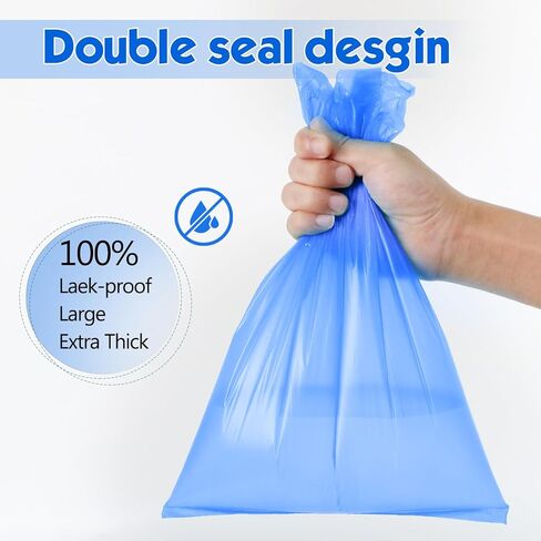 أكياس فضلات الكلاب، 180 قطعة، 12 لفة، أكياس فضلات الكلاب غير المعطرة، حقيبة فضلات الكلاب المقاومة للتسرب، أكياس نفايات الكلاب القوية السميكة للغاية، باللون الأزرق in Kuwait