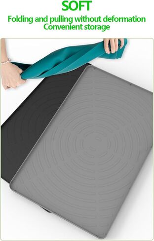 Pet Feeding Mat for Floors Waterproof,Rubber Pet Placemats with Raised Edge for Food and Water Bowl,Dog Cat Rug Mats with High Lips,Large Plastic Tray for Dog Crate Cage Boot Shoe (Grey, Extra Large) in Saudi Arabia