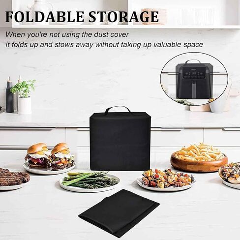 Air Fryer Cover Heavy Duty Heat-Resistant Dust-proof Waterproof Dust Protective Cover Case Compatible With Ninja Air Fryer Pro XL 6-in-1 with 6.5 QT, AF181 (16.9"D×13.8"W×11.8"H) (Black) in Saudi Arabia