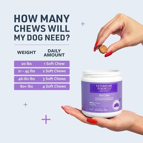 Veterinary Formula Smart Vitality Pet Calm Supplement for Dogs - Soft Chews, 30ct - Promotes a Sense of Relaxation During Moments That May Cause Stress - Fireworks, Travel, Changes in Routine in Saudi Arabia