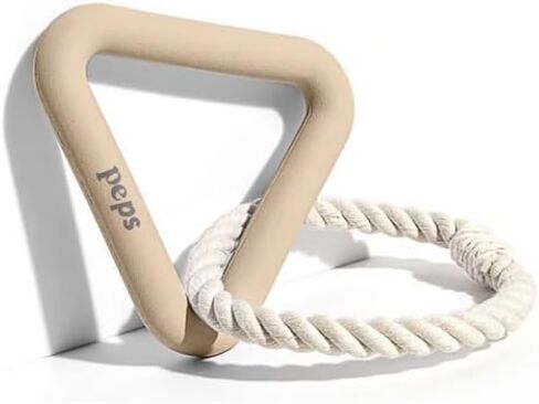 Peps Pet Toy Natural Rubber Triangle w/Cotton Rope (Medium Size) Tan in Saudi Arabia