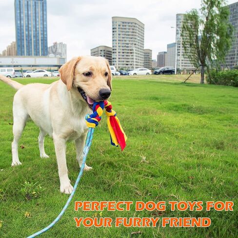 Interactive Dog Toys Training Flirt Pole Braided Fleece Toy with Strong Cord,Chewing Rope to Chasing and Training Dog, Rope Toys for Any Size Dogs Flirt Pole Toy in Saudi Arabia