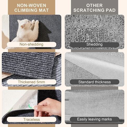 4PCS Cat Scratch Mats 39"x12",Trimmable Cat Scratching Post Carpet Cover Self-Adhesive Cat Tree Shelves Replacement Parts Matfor Couch Furniture Included a Pendant Toy (beige) in Saudi Arabia
