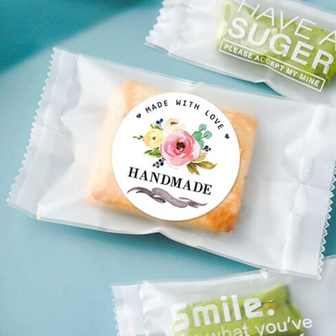 Handmade with Love Stickers - 120pcs Set of Craft Labels and Packaging Stickers (Handmade) in Saudi Arabia