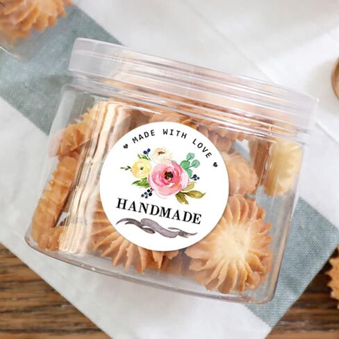 Handmade with Love Stickers - 120pcs Set of Craft Labels and Packaging Stickers (Handmade) in Saudi Arabia