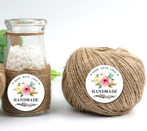 Handmade with Love Stickers - 120pcs Set of Craft Labels and Packaging Stickers (Handmade) in Saudi Arabia