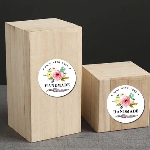 Handmade with Love Stickers - 120pcs Set of Craft Labels and Packaging Stickers (Handmade) in Saudi Arabia