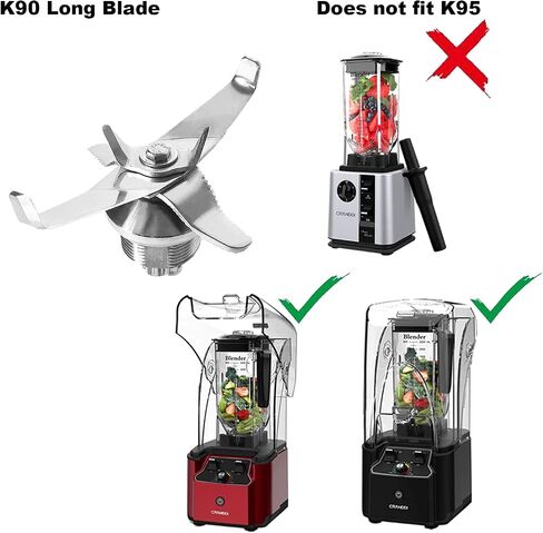CRANDDI Spare Blades for Blender K90 and Wantjoin K90, 1Pcs Blending blade With Long Blade Assembly, Stainless Steel Back-up Blade, Replacement Blade Accessories (K90 Blade) in Saudi Arabia