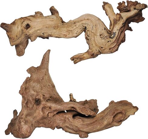 Aucks Natural Large Driftwood for Fish Tank Decoration,12 Inch-13.5 Inch Pack of 2 Pieces, Driftwood for Aquarium Reptile Decor in Saudi Arabia