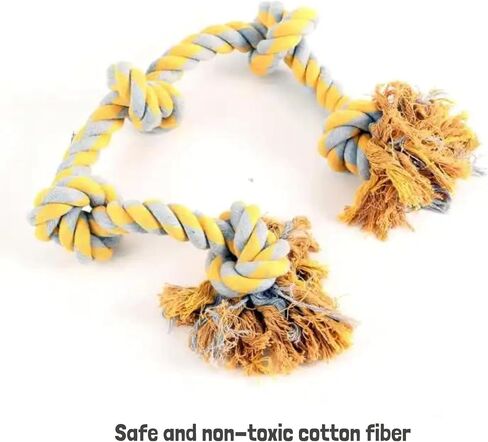 Large Dog Rope Toy for Aggressive Chewers, Big Chew Toy 3 feet 5 Knots, for Medium and Large Breeds, Cotton Tough Durable Rope for Teeth Cleaning, Tug of War Rope Toy in Saudi Arabia