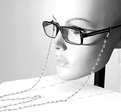 Natural Rose Quartz Crystals Beads Necklace Lanyard Eyeglass Mask Chain for Women Reading Glasses Rosary Cord Spectacle String Eyewear Frames Specs Jewelry Accessory Stylish Holder in Saudi Arabia