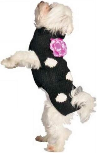 Chilly Dog Black Polka Dot Dog Sweater (Small) in Saudi Arabia