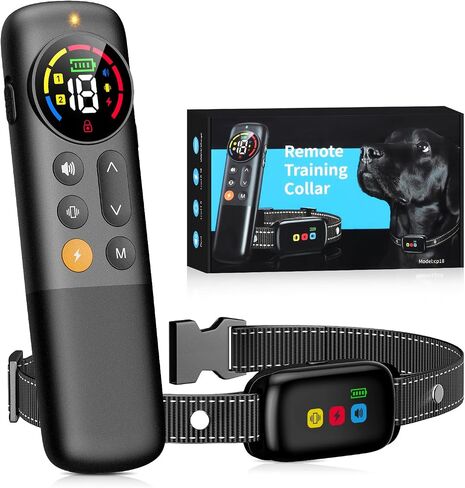 Dog Shock Collar with Remote Control, Electric Training Collars for Small Medium Large Dogs, Rechargeable Waterproof Correction Collar 1900Ft Remote Range Beep/Vibration/Safe Shock with Security Lock in Saudi Arabia