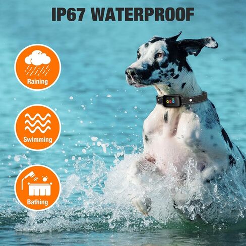 Dog Shock Collar with Remote Control, Electric Training Collars for Small Medium Large Dogs, Rechargeable Waterproof Correction Collar 1900Ft Remote Range Beep/Vibration/Safe Shock with Security Lock in Saudi Arabia