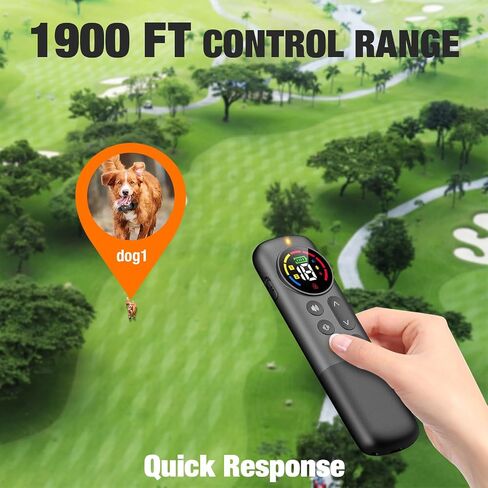 Dog Shock Collar with Remote Control, Electric Training Collars for Small Medium Large Dogs, Rechargeable Waterproof Correction Collar 1900Ft Remote Range Beep/Vibration/Safe Shock with Security Lock in Saudi Arabia