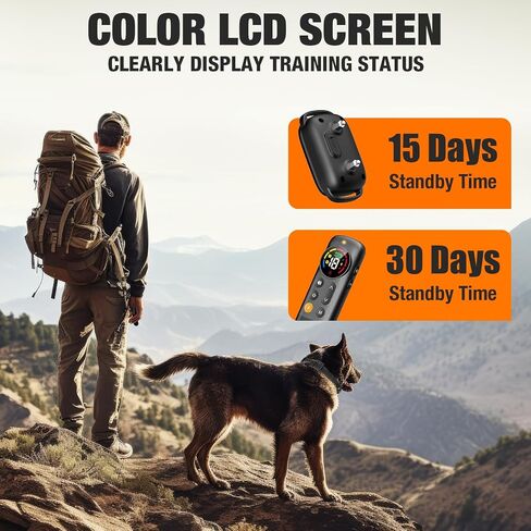 Dog Shock Collar with Remote Control, Electric Training Collars for Small Medium Large Dogs, Rechargeable Waterproof Correction Collar 1900Ft Remote Range Beep/Vibration/Safe Shock with Security Lock in Saudi Arabia