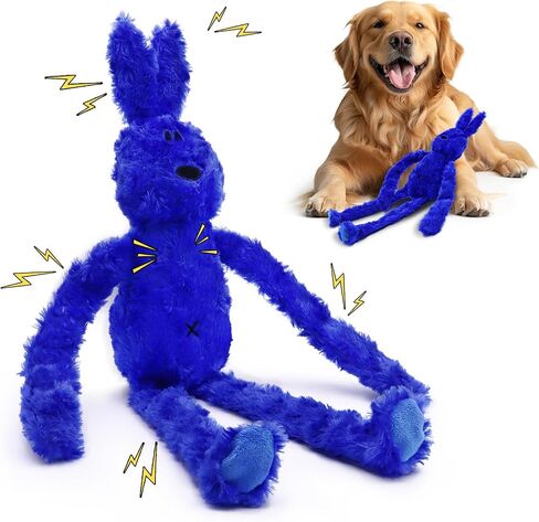 rabbit Squeaky Dog Toys - rabbit Interactive Dog Toy with Crinkle and Squeaky, Bunny Dog Plush Toys, Enrichment for Small and Medium Breed Puppies or Dogs, Cute and Plush (Blue) in Saudi Arabia