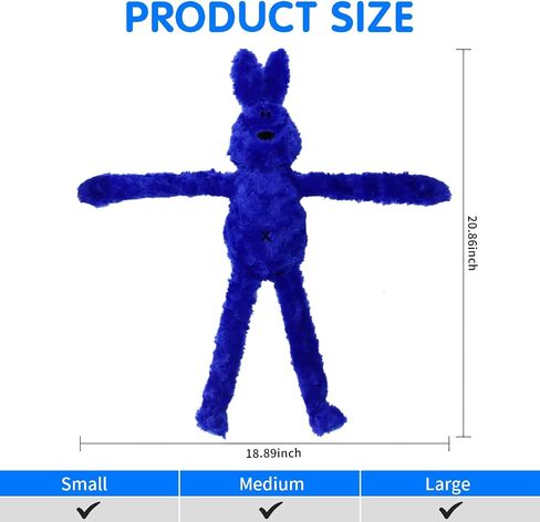rabbit Squeaky Dog Toys - rabbit Interactive Dog Toy with Crinkle and Squeaky, Bunny Dog Plush Toys, Enrichment for Small and Medium Breed Puppies or Dogs, Cute and Plush (Blue) in Saudi Arabia