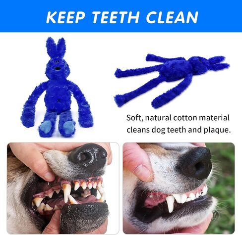 rabbit Squeaky Dog Toys - rabbit Interactive Dog Toy with Crinkle and Squeaky, Bunny Dog Plush Toys, Enrichment for Small and Medium Breed Puppies or Dogs, Cute and Plush (Blue) in Saudi Arabia
