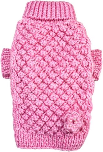 Dog/Puppy Argyle Turtleneck Sweater for Small Dogs (Argyle - Blue, M) in Kuwait