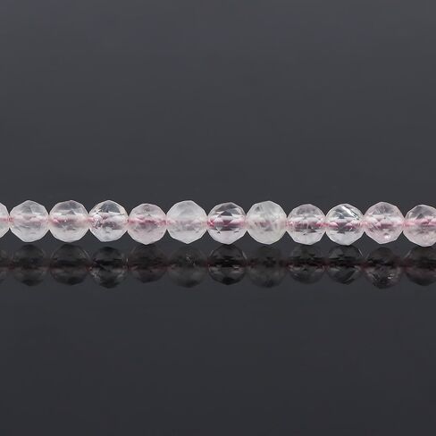 Natural Real Rose Quartz Crystals Bracelet, 3mm Best Grade Micro Cut Beads, Chakra Healing Gemstone, Beautiful Simple Jewelry, Silver Plated Jewelry 7+1 inch in Saudi Arabia