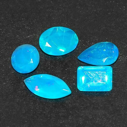 5 Pcs, AURA GEMS Natural Paraiba Opal Cabochon, Mix Shape Lot, Jewelry Making Supply, Chakra Energy Healing Gemstone, Real Blue Opal Crystal, Birthstone, Wholesale deal 5 mm to 12 mm in Saudi Arabia