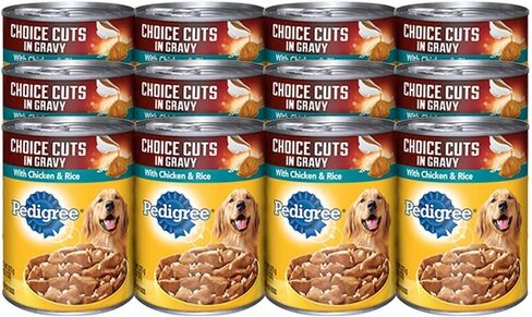 طعام الحيوانات الأليفة من بيدجري، 24 قطعة من قطع الدجاج والأرز، 13.2 أونصة (عبوة من 12 قطعة) in Kuwait