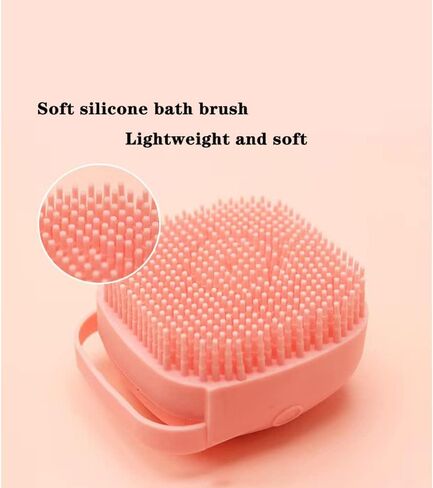 Chyix 2 Pack Dog Bath Brush, 2 in 1 Pet Bath Brush, soft silicone brush, pet massage brush shampoo dispenser, for short hair cat/dog/Puppy Bath (Pink) in Saudi Arabia