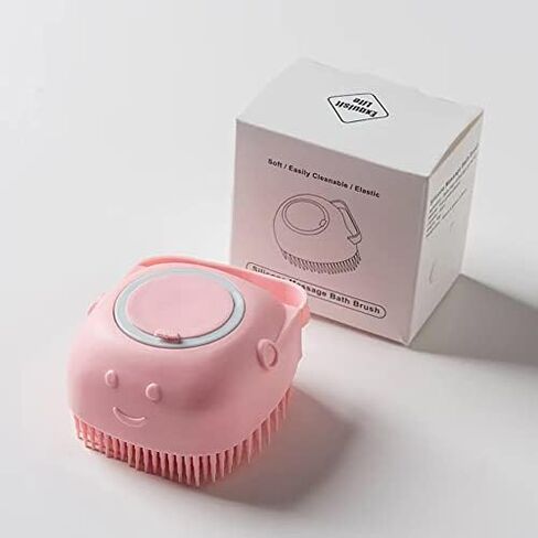 Chyix 2 Pack Dog Bath Brush, 2 in 1 Pet Bath Brush, soft silicone brush, pet massage brush shampoo dispenser, for short hair cat/dog/Puppy Bath (Pink) in Saudi Arabia