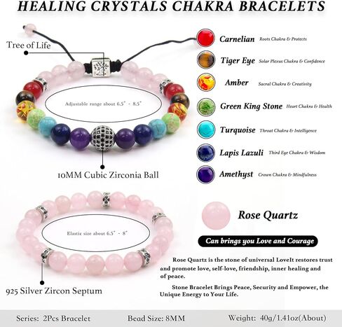 Healing Crystals Chakra Bracelets - Turquoise Bracelet - Tree of Life Protection Bracelet - Beaded Bracelets Yoga Stress Relief Reiki Stretch Bracelets for Women Men in Saudi Arabia
