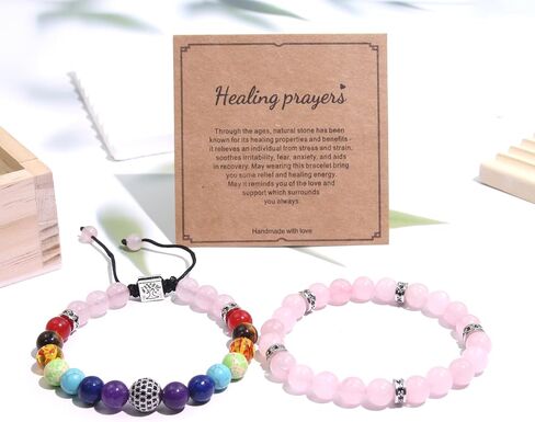 Healing Crystals Chakra Bracelets - Turquoise Bracelet - Tree of Life Protection Bracelet - Beaded Bracelets Yoga Stress Relief Reiki Stretch Bracelets for Women Men in Saudi Arabia