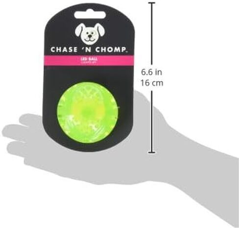 Chase 'n Chomp Durable TRP LED Light Up Fetch Ball Dog Toy, 2.5" in Saudi Arabia